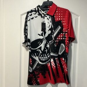 Tattoo Golf Red and Black Graphic Men's Shirt